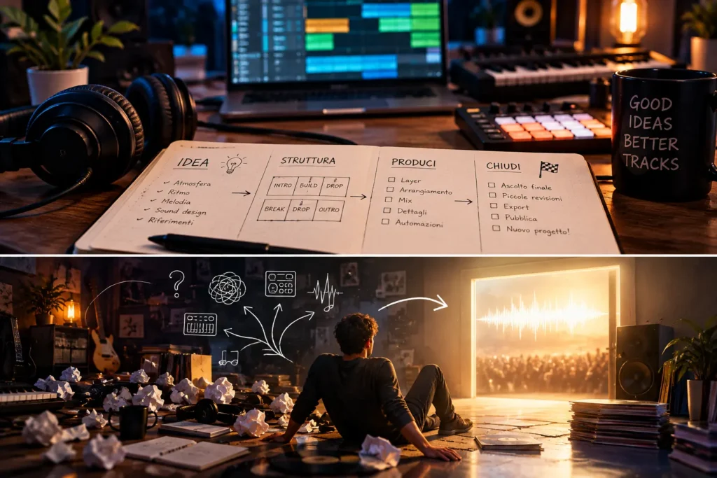 Dal caos creativo alla traccia completa nel processo di produzione musicale